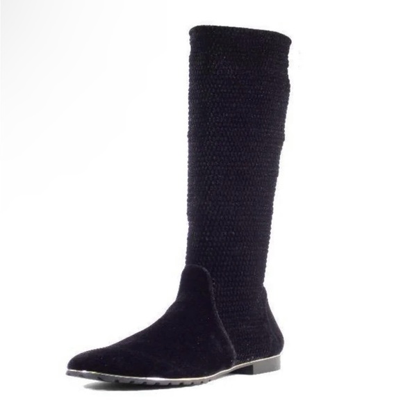 🏷️ SALE Never Worn Small Damage Chelsea Crew Bono Stretch Boot Black Velvet Sz 8 - Picture 1 of 11